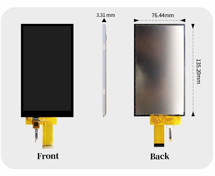 Polcd 5.5 Inch Thin Display LCD Panel 720x1280 ความละเอียด MIPI อินเตอร์เฟซ TFT LCD หน้าจอตั้ง