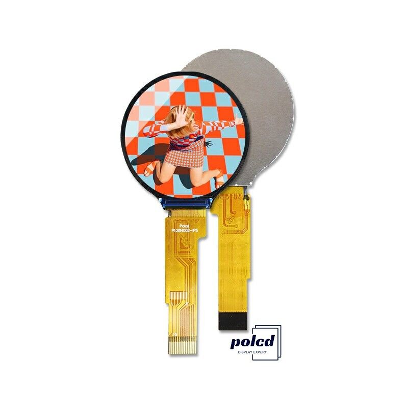 Polcd ขนาดเล็กกลม 1.28 นิ้ว LCD Screen 240*240 1.3 นิ้ว Spi Interface IPS วงกลม Tft LCD Module Panel