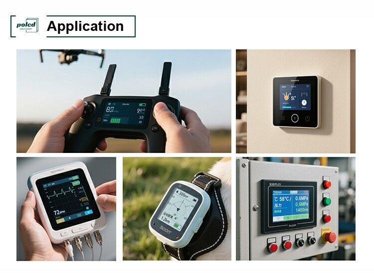 Polcd สีดํา 320*240 RGB TFT Display 18 Bit ความสว่างสูง 2.31 นิ้ว แพนล์ LCD