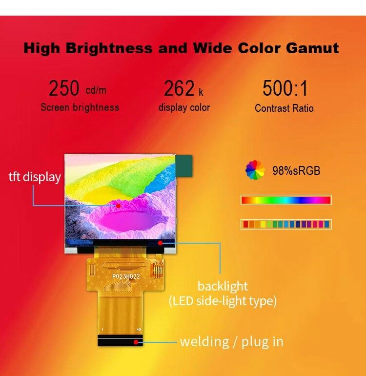 Polcd 2.31 นิ้ว 320x240 TFT Display RGB 18 บิตความสว่างสูงจอแสดงผล TFT
