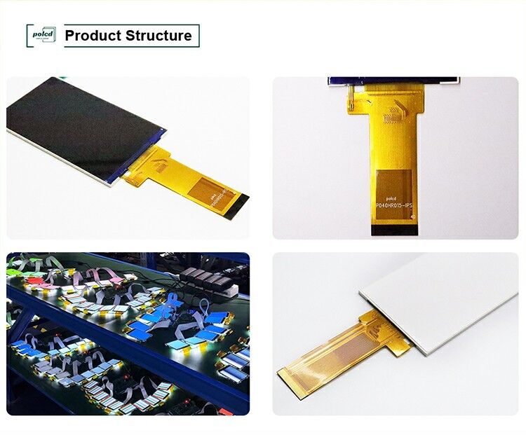 Polcd 480 * 800 ความละเอียด แพนล์ LCD 4 นิ้ว RGB อินเตอร์เฟซ ST7701S Ic โมดูลจอ LCD TFT ปรับแต่ง