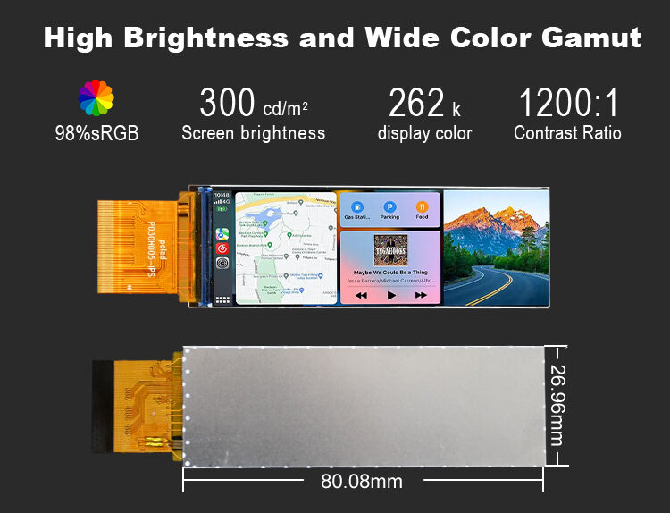 Polcd 3 นิ้ว 268x800 IPS จอ 40pin RGB565 อินเตอร์เฟซ 700 นิต ST7701S 3