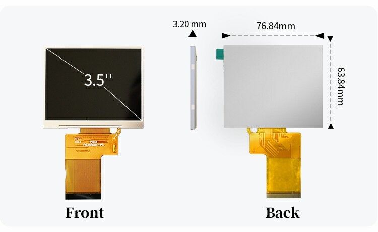 Polcd 3.5 นิ้ว TFT LCD Display Module อินเตอร์เฟซ RGB SPI 320x240 สีสแควร์ LCD Modules