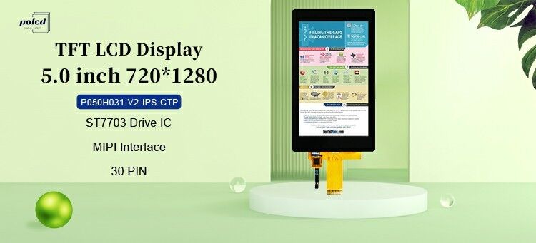 Polcd 5 นิ้ว Industrial Touch LCD IPS มุมมองที่กว้าง ST7703 ic 5 นิ้ว 720x1280 TFT LCD Panel