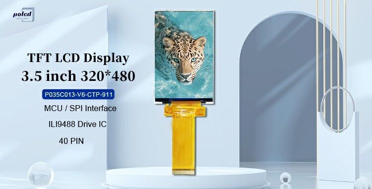 Polcd 3.5 นิ้ว LCD Touch Display หน้าจอ 320 * 480 SPI MCU อินเตอร์เฟซ IPS มุมมองเต็ม โมดูลสัมผัส