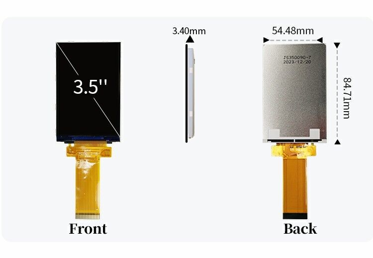 Polcd 3.5 Inch QVGA LCD Display พร้อมความละเอียด 320x480 MCU SPI Interface Touch Panel 3.5