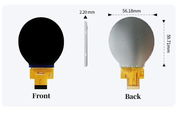 Polcd 2.1 นิ้ว IPS LCD กลมขนาดเล็ก 480*480 ผิวหน้า Mipi ST7701S มวงกลม โมดูลจอ TFT กลม
