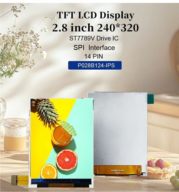 Polcd 2.8 นิ้ว โมดูล LCD 240x320 ST7789V SPI อินเตอร์เฟส 14 pin 2.8 TFT Display จอ LCD