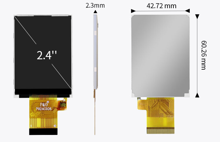 Polcd 3.3V LCM แหล่งจ่ายไฟ หน้าจอสัมผัส 2.4 นิ้ว โมดูล LCD