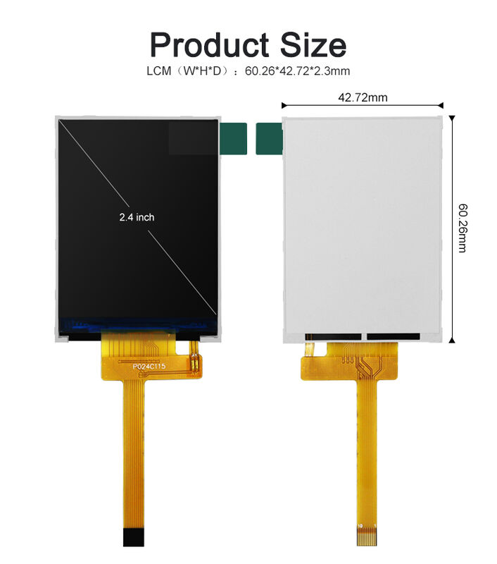 จอแสดงผล TFT HD Polcd 260 Nit ขนาด 240x320 อินเทอร์เฟซ SPI 4 สาย ขนาด 2.4 นิ้ว TFT LCD