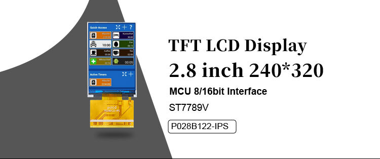 Polcd 2.8 นิ้ว TFT Display 240x320 พิกเซล IPS แผนจอ 37 Pin MCU ST7789V TFT LCD Module