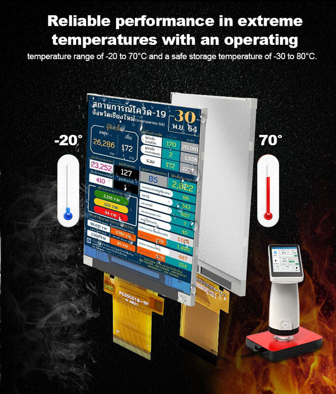 Polcd 300 Nit หน้าจอสัมผัสแบบ Capacitive ขนาด 3.5 นิ้ว ILI9488 หน้าจอ LCD TFT