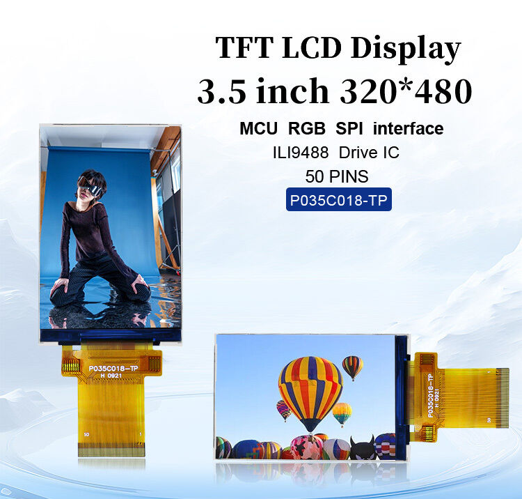 หน้าจอสัมผัส TFT LCD อินเทอร์เฟซ Polcd Mcu Rgb Spi ILI9488 ขนาด 3.5 นิ้ว TFT LCD 320x480