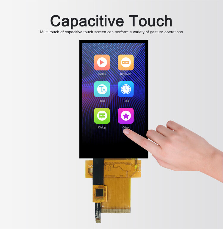 Polcd 3.97 นิ้ว 480*800 ความละเอียด 50pin อินเตอร์เฟซ MCU ความสว่างสูง มัดจอ LCD TFT Touch