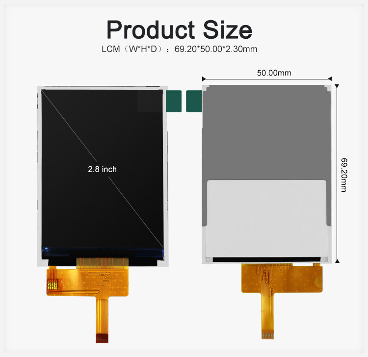 Polcd 2.8 นิ้วความละเอียด 240*320 Spi อินเทอร์เฟซ TFT กราฟิก LCD โมดูลสำหรับการใช้งานต่างๆ