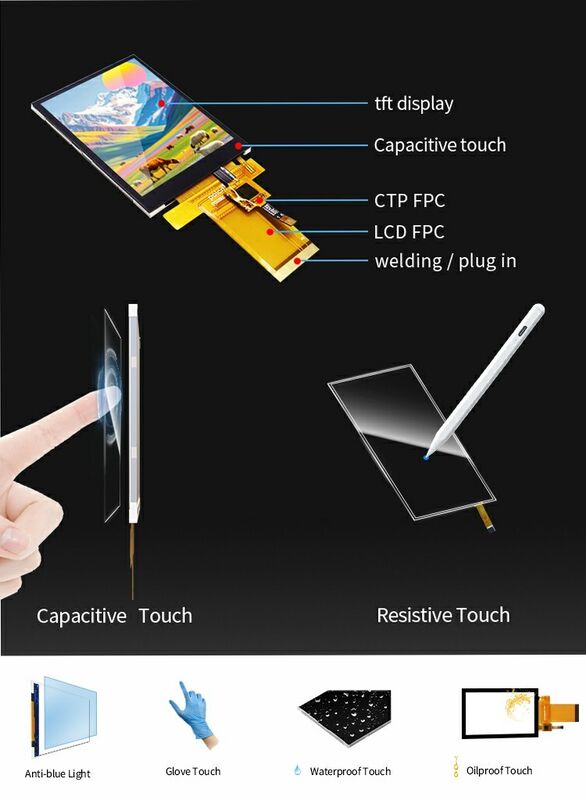 Polcd Custom Industrial 2.8 นิ้วแผงแสดงผล RGB โมดูล TFT LCD แบบ Capacitive กันน้ำพร้อมหน้าจอสัมผัส