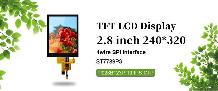 Polcd อินเทอร์เฟซ SPI ที่กำหนดเอง 2.8 นิ้ว 240x320 หน้าจอสัมผัสแบบ Capacitive ST7789 ไดรฟ์จอแสดงผล TFT LCD