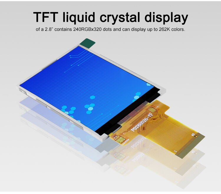 Polcd 2.8 นิ้วโมดูล TFT ความละเอียด 240x320 อินเทอร์เฟซ SPI MCU ILI9341v TFT Transmissive 2.8 