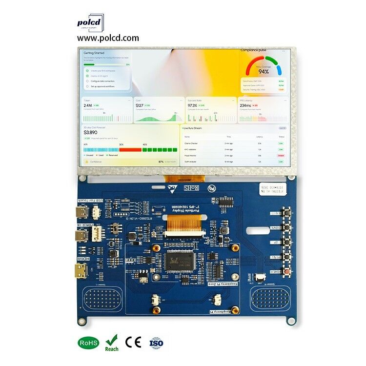 Polcd 7 นิ้ว Driver Board Mini HD-MI อินเทอร์เฟซ USB สนับสนุนลำโพงเสียง 50Pin อินเทอร์เฟซ RGB TFT Controller Board