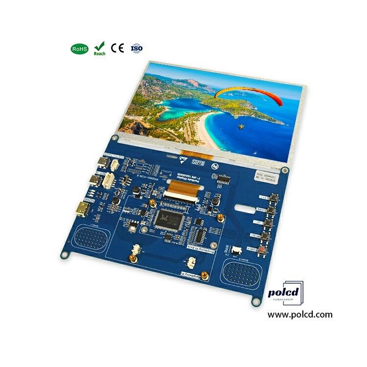 Polcd ความสว่างสูง 7 นิ้ว 1024x600 RGB LCD Drive Board RTD2281 พร้อมเสียงเสียงสําหรับการแสดงด้านนอกอุตสาหกรรม