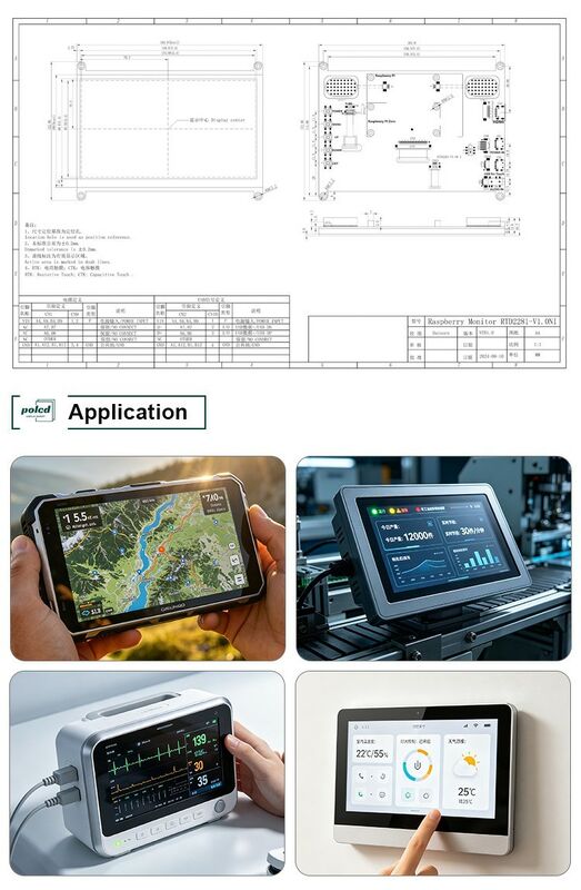 Polcd ความสว่างสูง 7 นิ้ว 1024x600 RGB LCD Drive Board RTD2281 พร้อมเสียงเสียงสําหรับการแสดงด้านนอกอุตสาหกรรม
