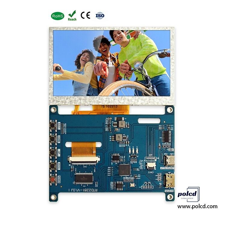 Polcd 4.3 5 นิ้ว Multi-function HD-MI Controller Board Universal Touch Driver สำหรับ Raspberry Pi จอแสดงผล IPS