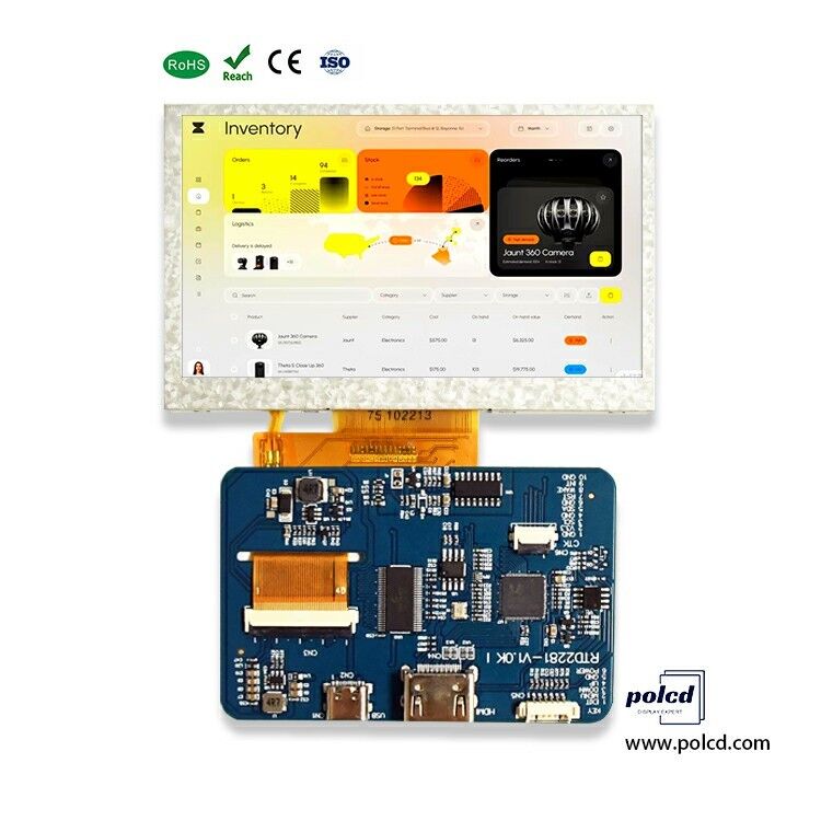 Polcd Industrial Grade 4.3 5 นิ้ว LCD Display Module ความละเอียด 800x480 H-DM-I ผนวก
