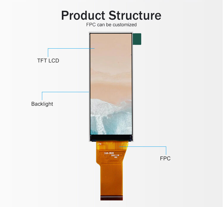 Polcd 3.2'' 3.2 นิ้ว 320x480 แบบตั้ง 350 นิท RGB SPI อินเตอร์เฟซ ST7701S ic TFT LCD Display