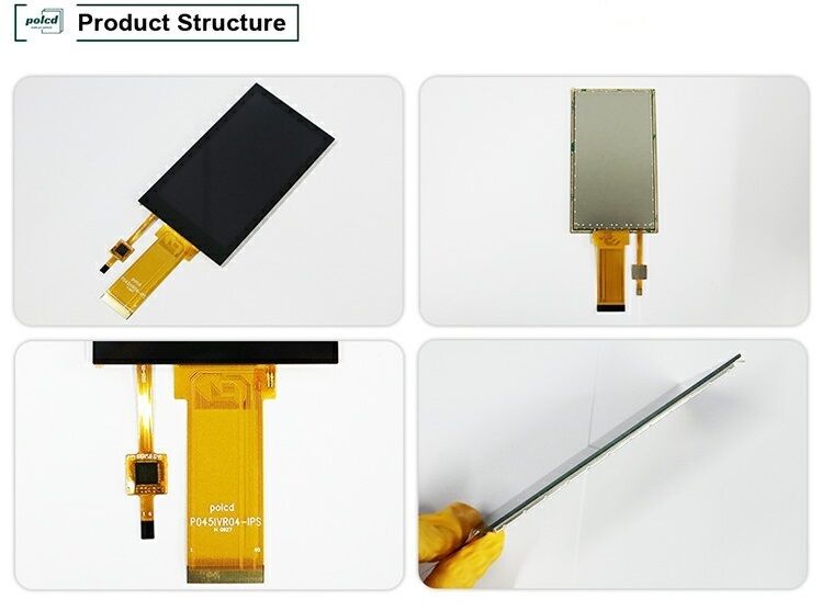 โมดูลจอ LCD หน้าจอสัมผัส IPS อินเทอร์เฟซ RGB อัตราส่วนคอนทราสต์ 1200:1 ความละเอียด 480*854 ขนาด 4.5 นิ้ว Polcd