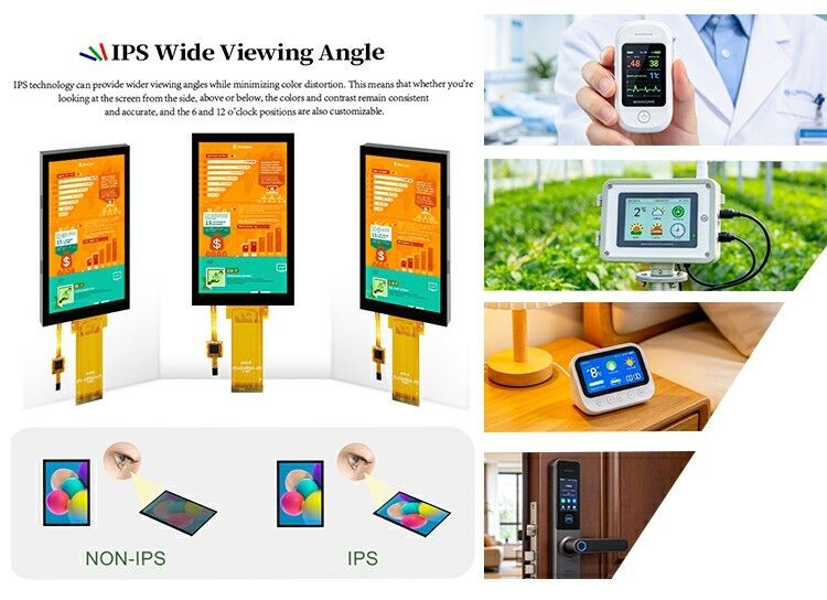 โมดูลจอ LCD หน้าจอสัมผัส IPS อินเทอร์เฟซ RGB อัตราส่วนคอนทราสต์ 1200:1 ความละเอียด 480*854 ขนาด 4.5 นิ้ว Polcd