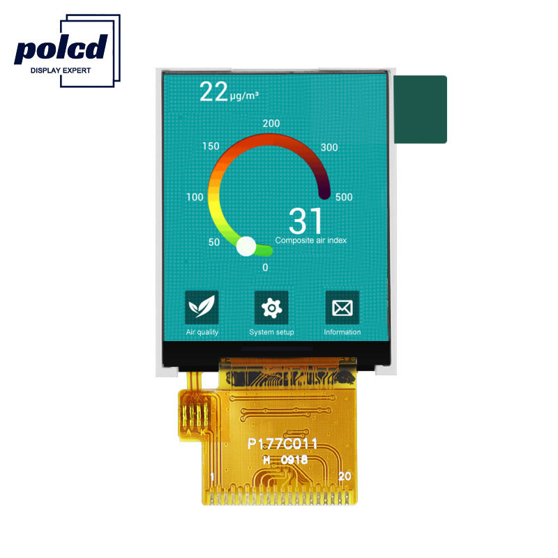 Polcd 1.77 นิ้ว TFT 128 * 160 สี 262K Rgb จอ LCD ปกติสีดำ