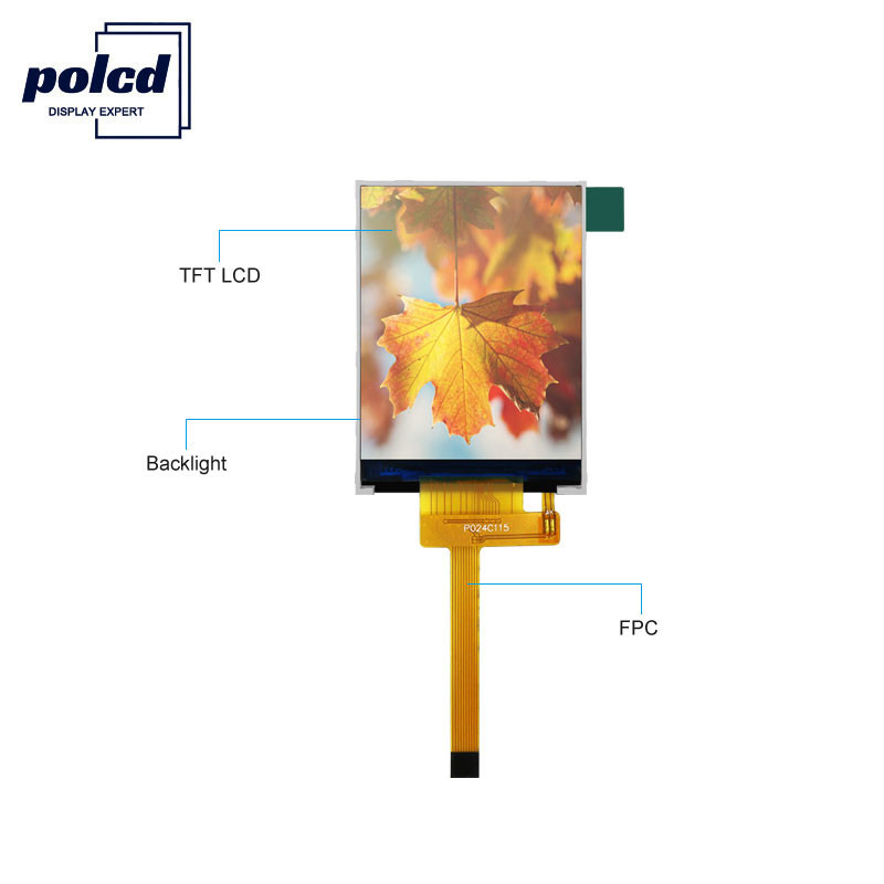 Polcd 240X320 Spi จอแสดงผล LCD 260 Nits 4 Wire SPI 2.4 Spi TFT LCD Display