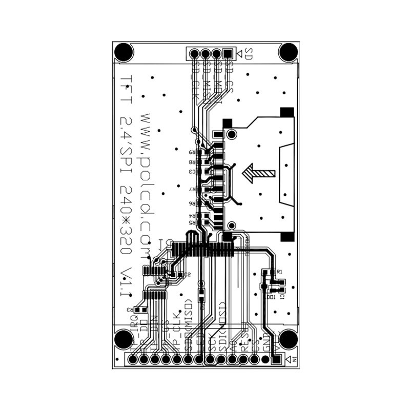 Polcd 18 Pin 260 NIT 2.4 นิ้วจอแสดงผล TFT 240X320 หน้าจอสัมผัสแบบ Capacitive