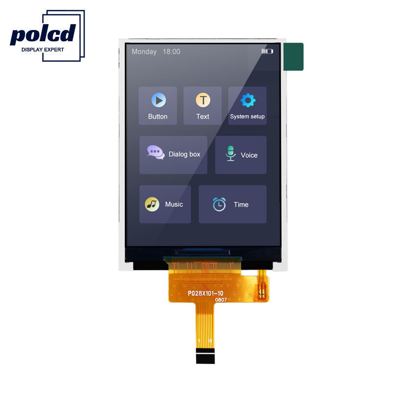 Polcd RoHS 2.8 นิ้ว LCD แสดงผล 300cd/M จอ LCD ความสว่างสูง