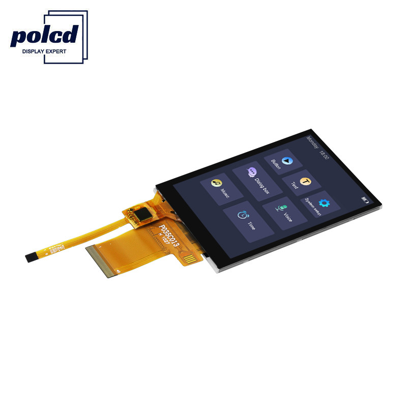Polcd 450 ความสว่าง TFT Capacitive 8080 MCU หน้าจอสัมผัส TFT LCD ขนาด 3.5 นิ้ว
