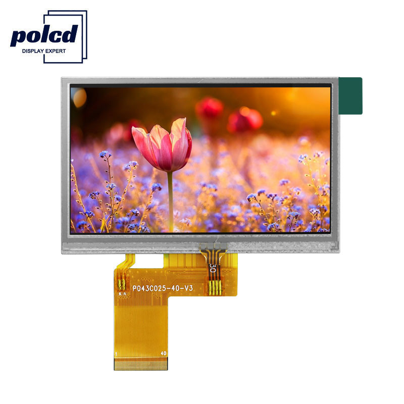 Polcd ILI6485 480x272 จอแสดงผล TFT LCD 4.3 นิ้วหน้าจอสัมผัสแบบ TFT Resistive 40 พิน