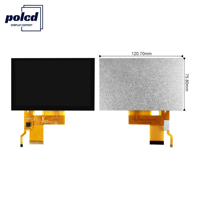 Polcd 300 Nit IPS TFT LCD RGB 24 บิต 5 นิ้วหน้าจอแอลซีดีสำหรับพีซี ISO9001