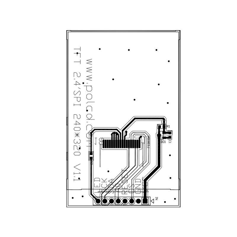 Polcd 18 Pin 2.4 Spi TFT LCD Display ST7789V2 หน้าจอสัมผัส TFT