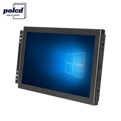 Polcd TFT LCD Display 10.1 นิ้ว Industrial Touch Screen Monitor ความสว่างสูง IP65 Black