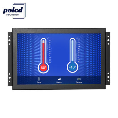 Polcd 10 นิ้วหน้าจอสัมผัส TFT Monitor, HDMI VGA LED Industrial LCD Monitor Open Frame