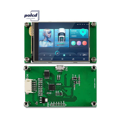 Polcd 2.4 นิ้ว Tft Lcd Module 240*320 Hmi Uart Port Smart Lcd Display อุตสาหกรรมความต้านทานจอสัมผัส