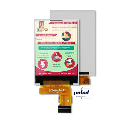 Polcd MCU 8 BIT 2 นิ้ว TFT Display 30.6mm IPS TFT LCD Display