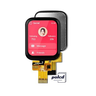 Polcd 1.69 นิ้ว TFT Capacitive Touch Screen 240x280 ปกติเป็นสีดํา โมดูล LCD IPS