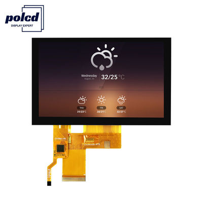 Polcd 108 มม. 5 นิ้วหน้าจอสัมผัสแบบ Capacitive 800X480 IPS TFT LCD Display